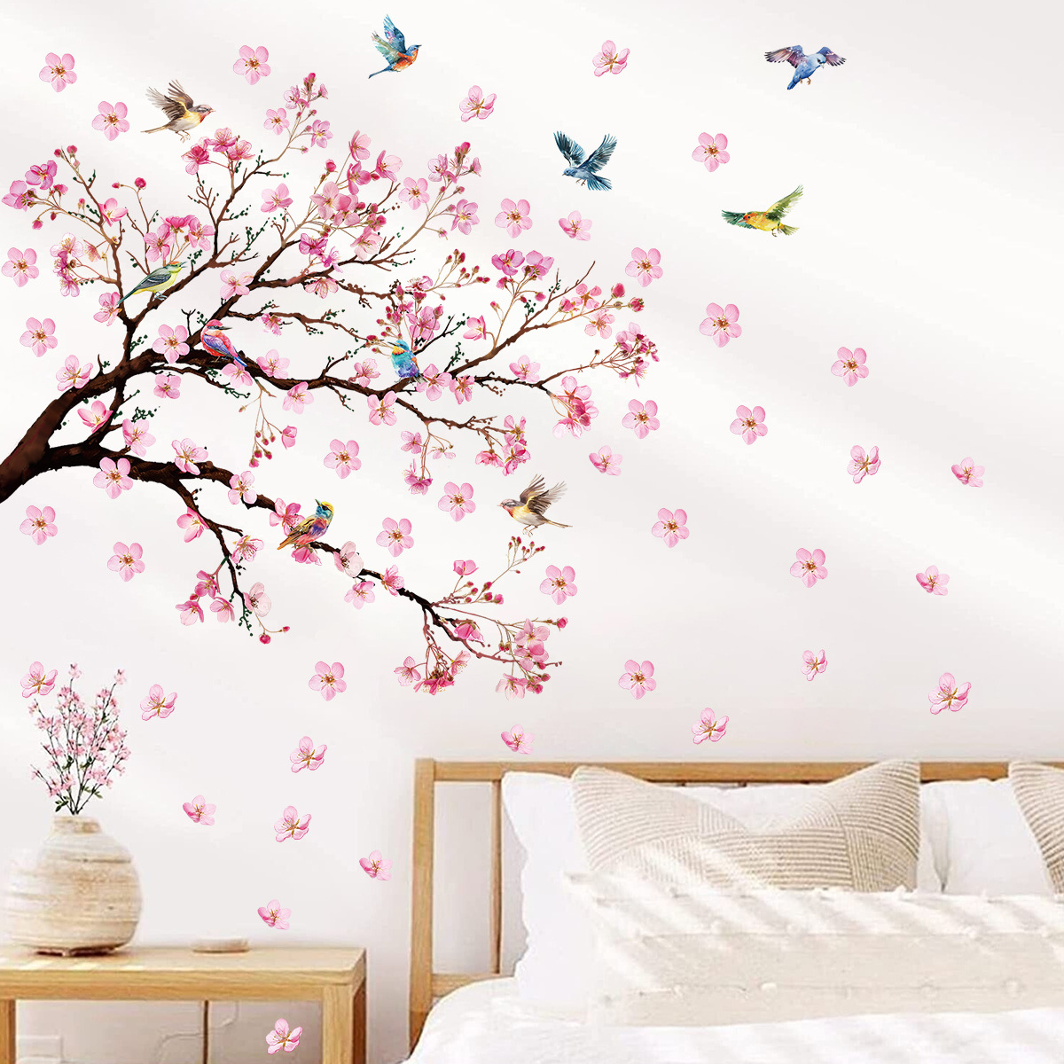 Baby Girl Nursery Quotes - Akwarela Ptak Kwiat Naklejki ścienne Dekoracja