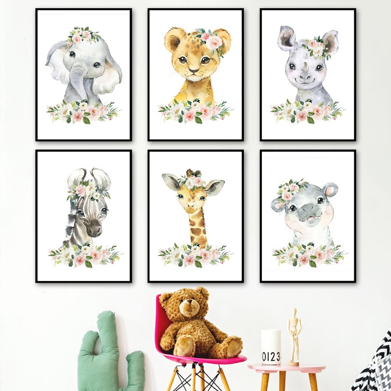 Baby Nursery Paintings - Obrazy na płótnie z motywem kwiatowej