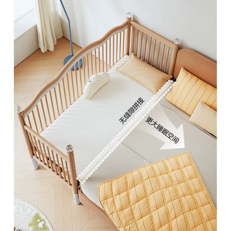 Baby Nursery And Co - Drewniane łóżeczko dziecięce z funkcją łączenia,