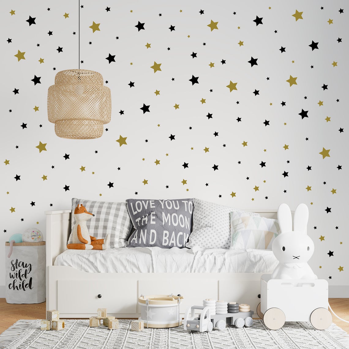 Baby Nursery Wall Stickers - Cartoon 65Pcs Star Wall Sticker Baby