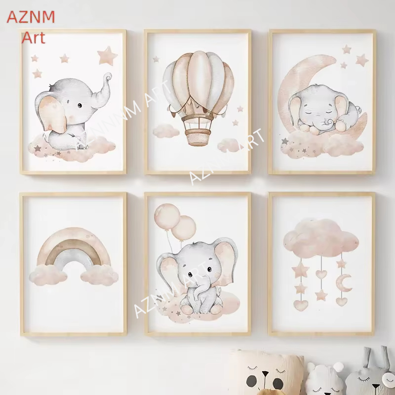 Baby Nursery Posters - Plakaty dla dzieci z motywem słonia,