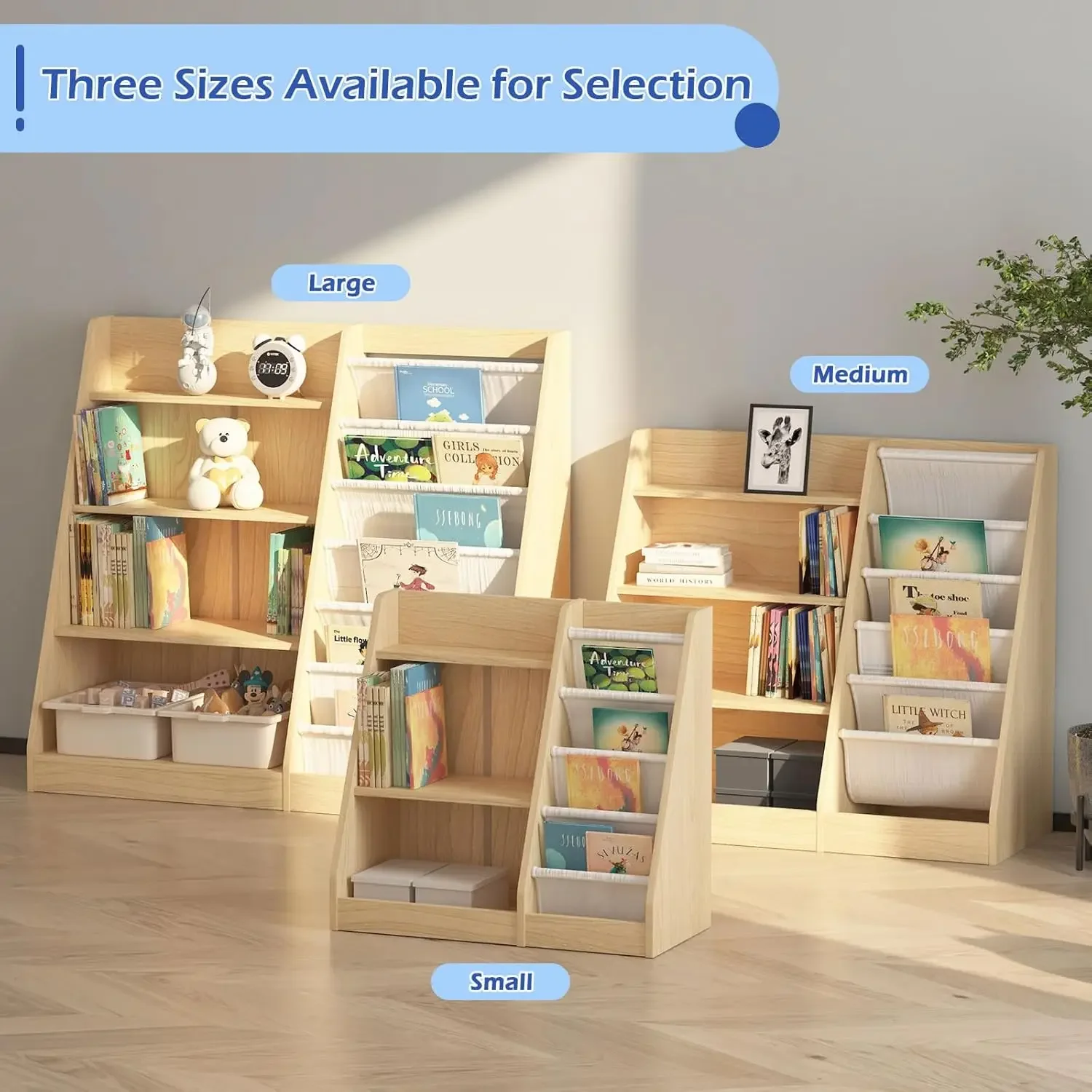 Baby Nursery Bookcase - 4-poziomowy regał na książki dla dzieci,