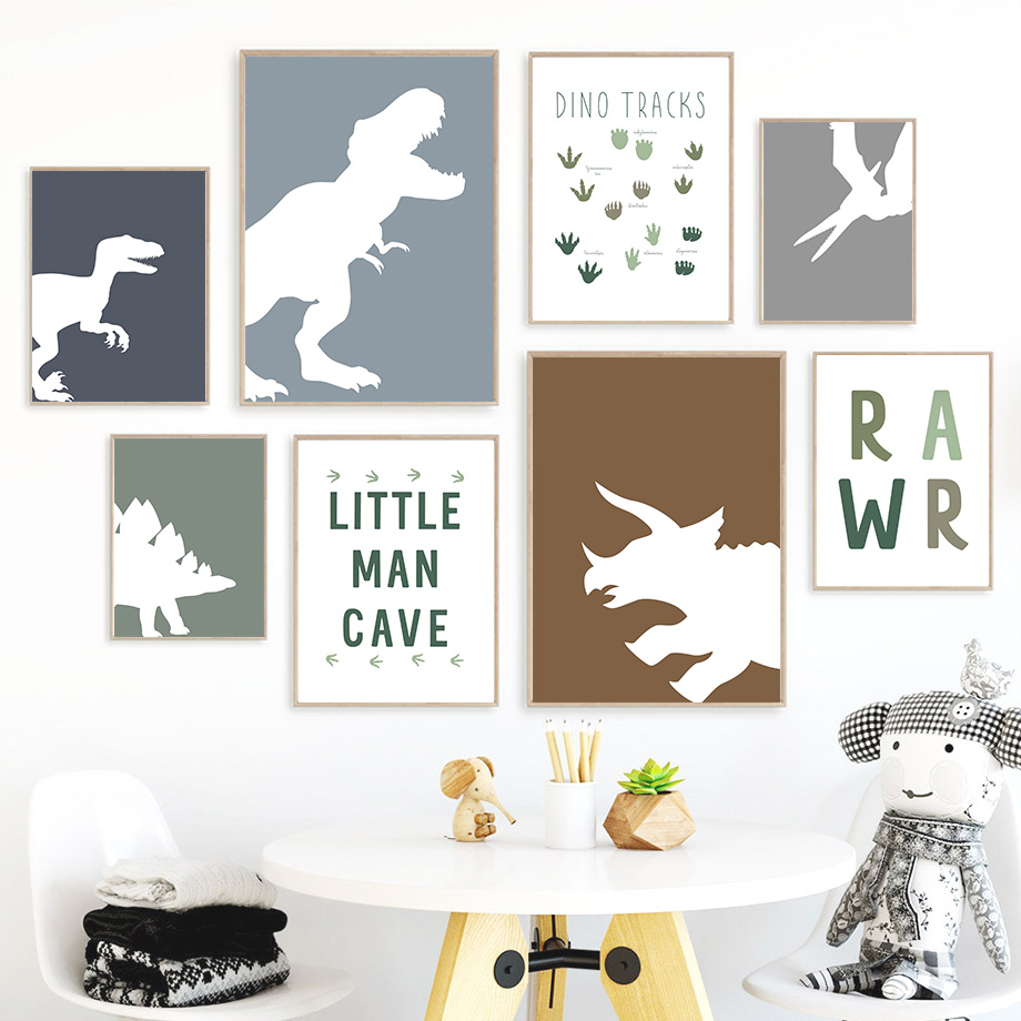 Baby Girl Nursery Quotes - Obraz na płótnie 2D (płótno) Dinozaury