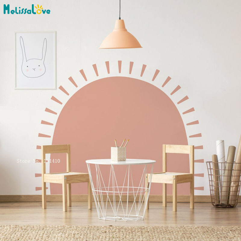Baby Nursery Wall Stickers - Pół słońca Boho naklejki ścienne abstrakcyjne