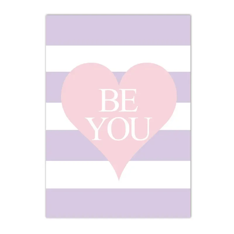 Baby Girl Nursery Quotes - Różowy Jednorożec Tęcza Serce Cytaty Obraz