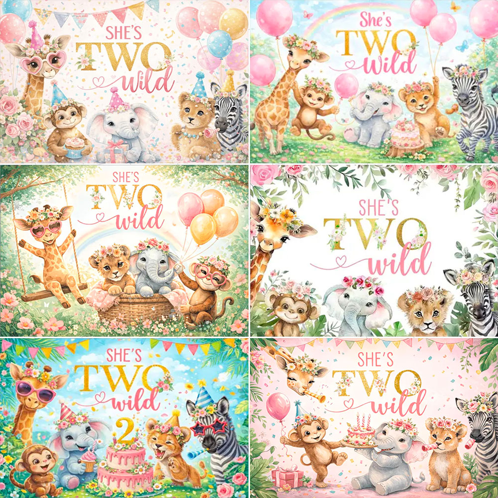 Baby Nursery Jungle Theme - Tło fotograficzne Safari w tropikalnej dżungli