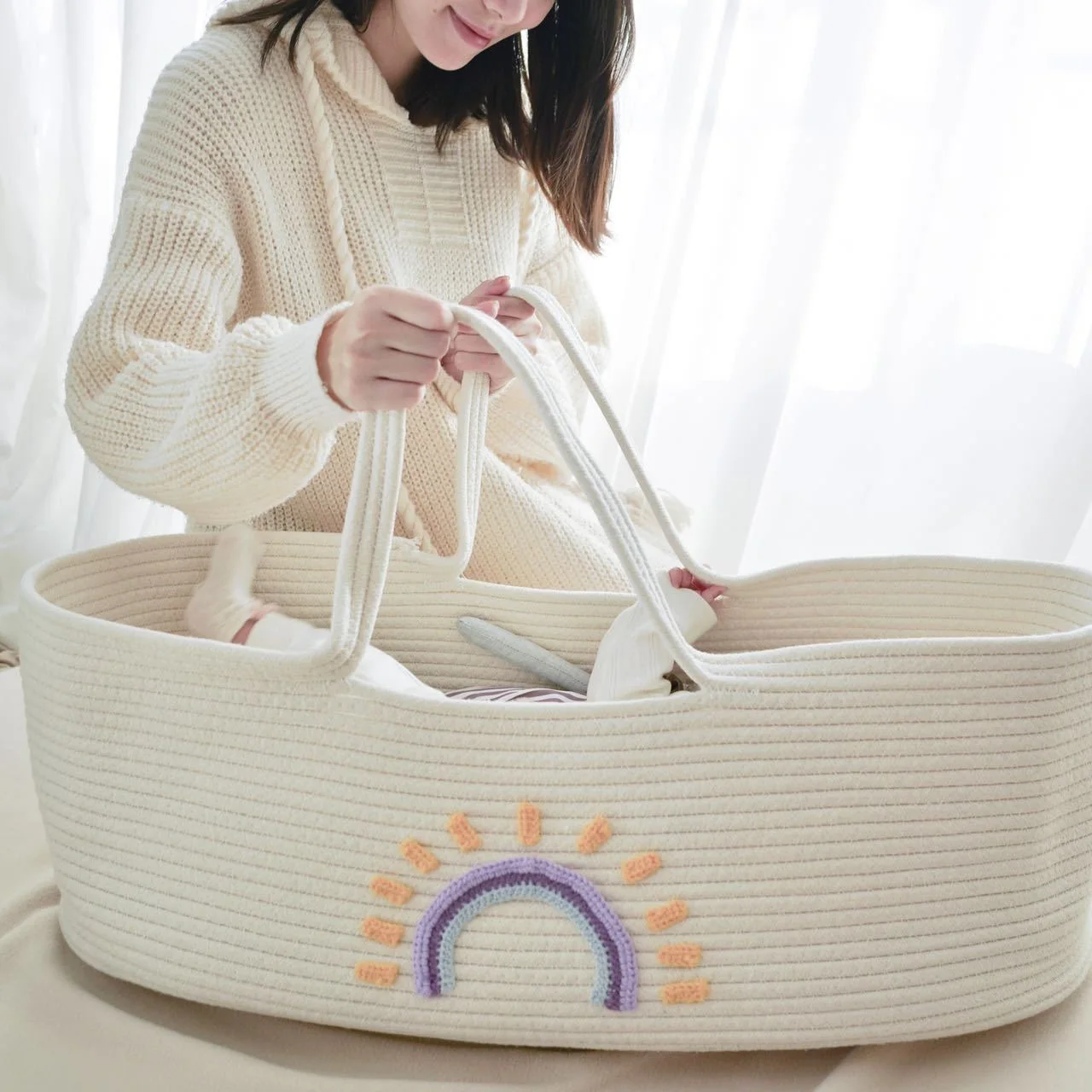 Baby Nursery Basket - Przenośny kosz do noszenia dziecka, kołyska