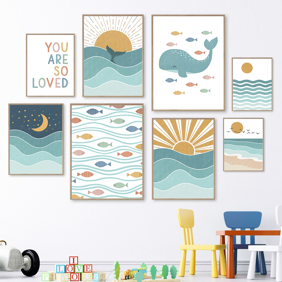 Baby Girl Nursery Quotes - Obraz na płótnie 2D Ryba Wieloryb