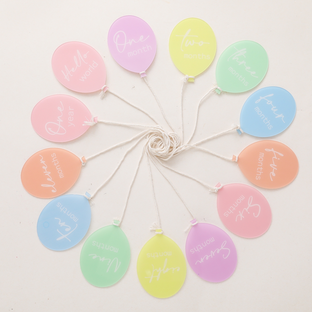 Baby Nursery Age - 13 SZT. Akrylowe Balony z Oznaczeniami