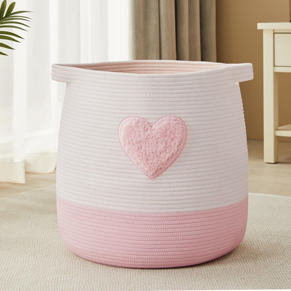 Baby Nursery Basket - Różowy Kosz na Pranie dla Dzieci