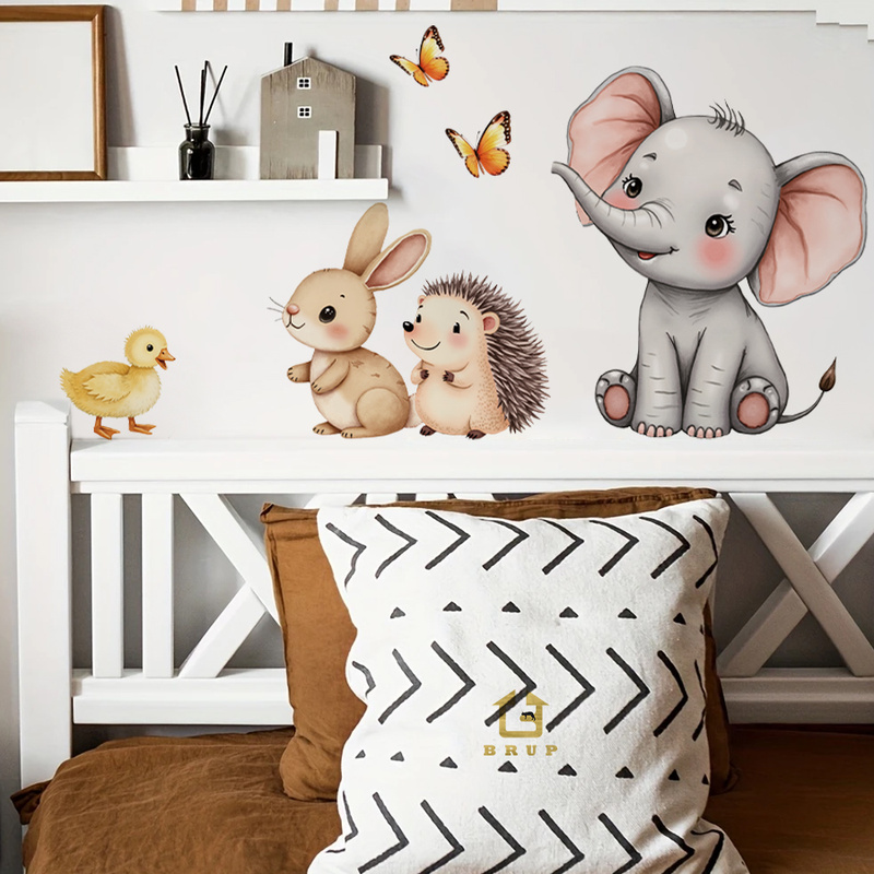 Baby Nursery Wall Stickers - Naklejka ścienna z kreskówkowymi zwierzętami -