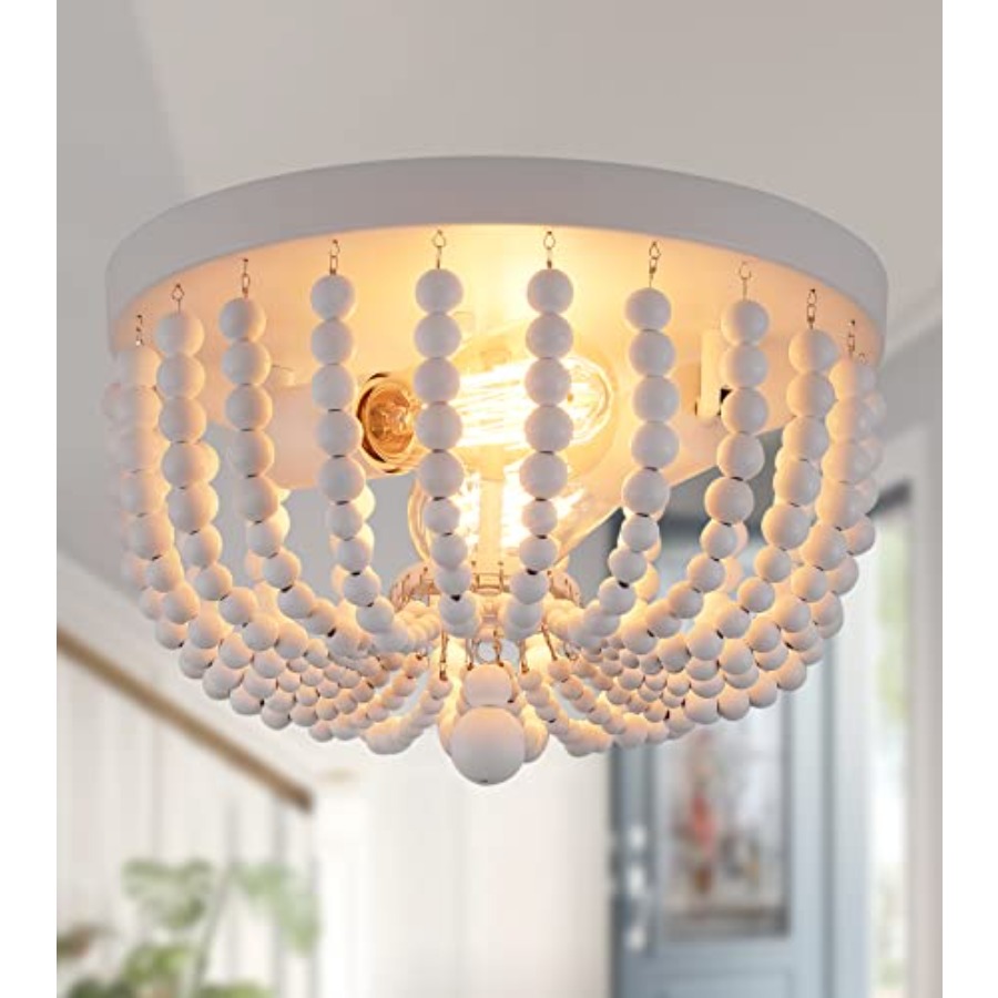 Baby Nursery Light Fixture - Oprawy sufitowe wpuszczane, 2-punktowe drewniane żyrandole