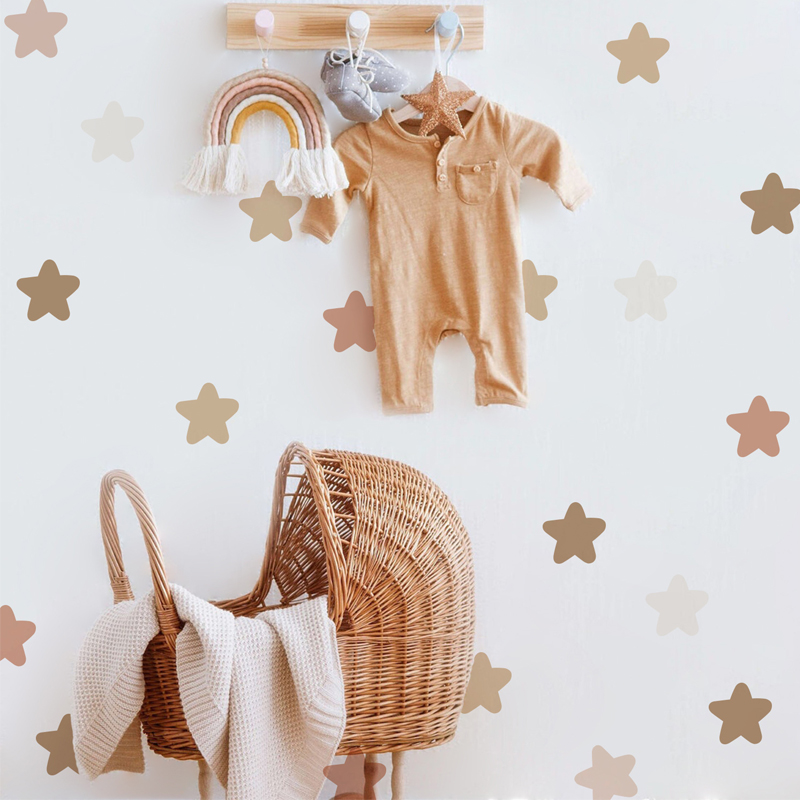 Baby Nursery Wall Mural - Boho Rainbow Naklejki ścienne Polka Dot