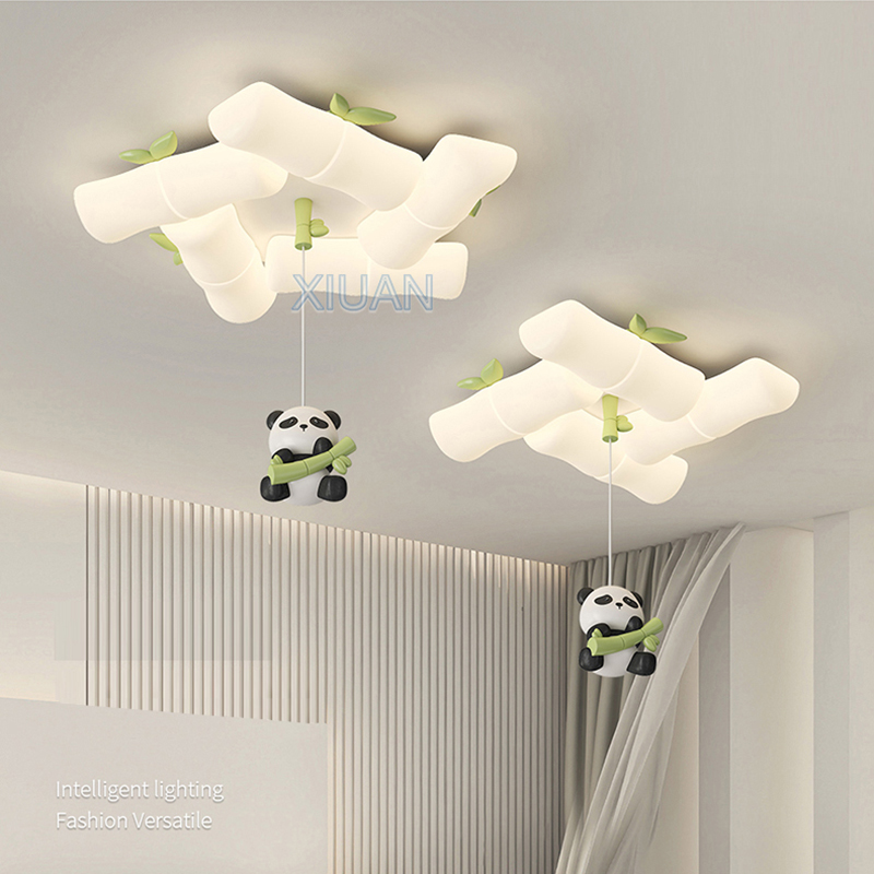Baby Nursery Light Fixture - Nowe chińskie lampy sufitowe Panda Bambusowe