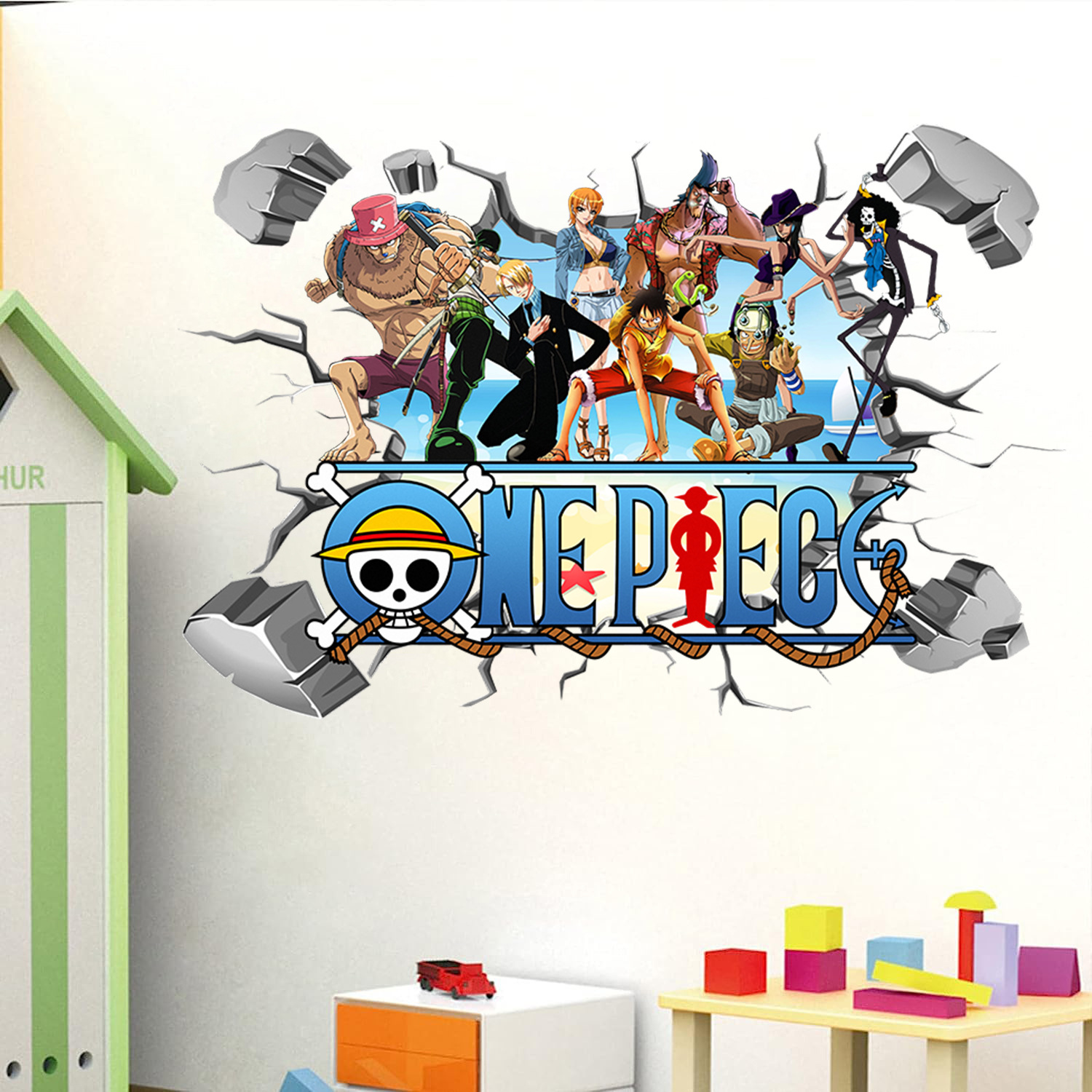 Baby Nursery Wall Mural - Naklejki ścienne 3D z Luffy z