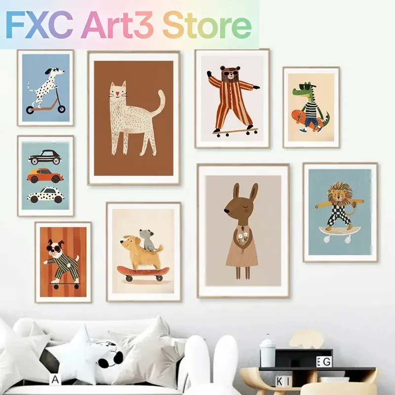 Baby Nursery Posters - 1 szt. bezramowy plakat z zabawnymi
