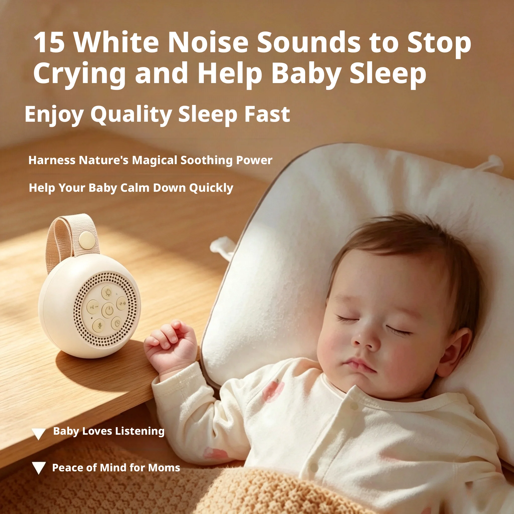 Baby Sound Machine White - Maszyna do białego szumu dla niemowląt,