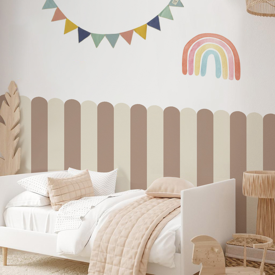Baby Nursery Wall Stickers - Wielokolorowa pionowa tapeta w paski Łuk