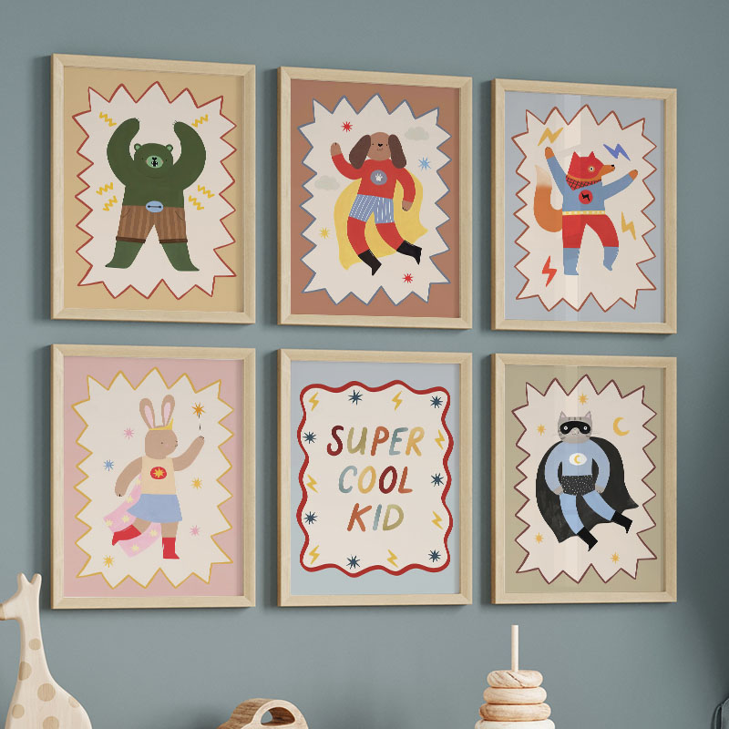 Baby Nursery Paintings - Zabawne Kreskówkowe Super Fajne Obrazy na