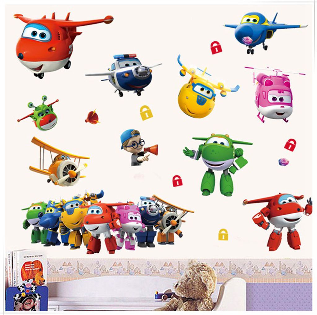 Hot Cartoon Super Wings Deform – Baby Nursery Wall Stickers recenzja i cena