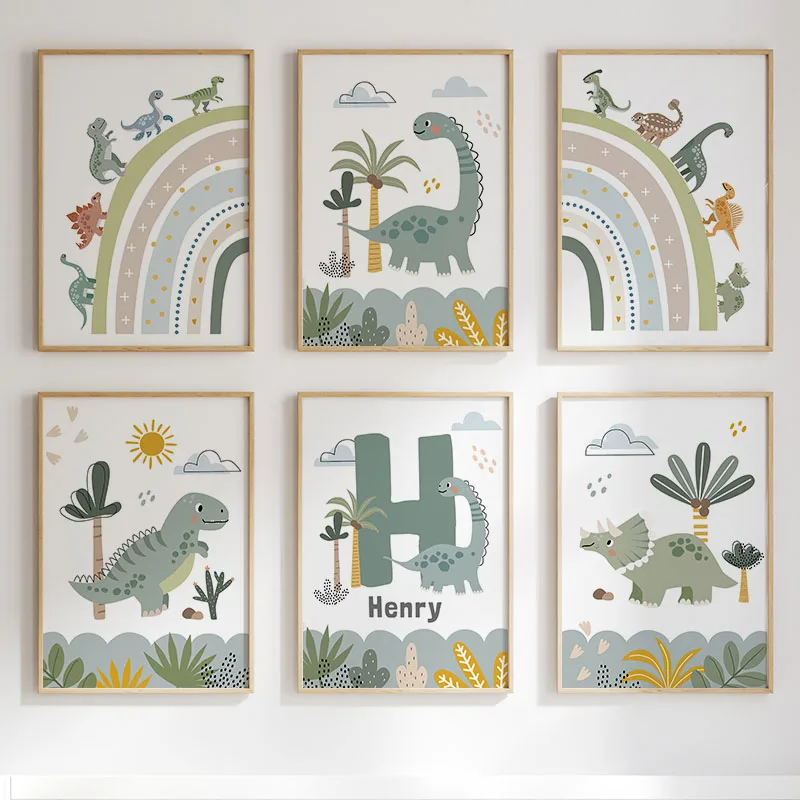 Urocze dinozaury T-Rex Brachio – Baby Nursery Paintings recenzja i cena