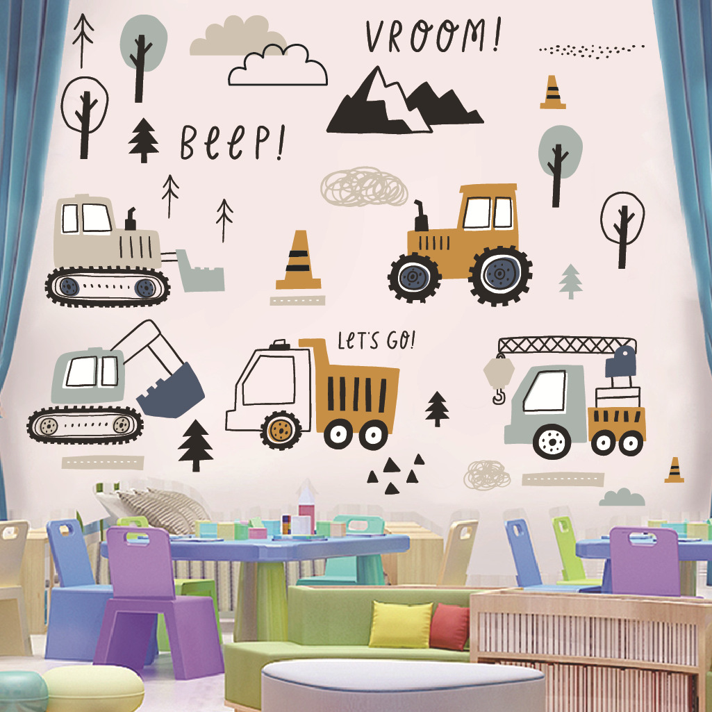 Kreskówka Koparka Inżynieria S – Baby Nursery Wall Stickers recenzja i cena