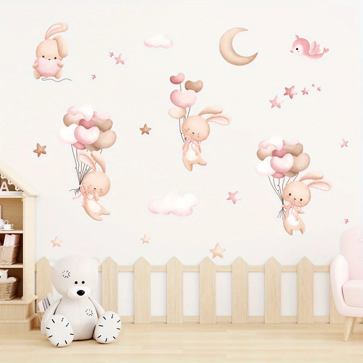 Śliczny królik naklejki ścienn – Baby Girl Nursery Quotes recenzja i cena