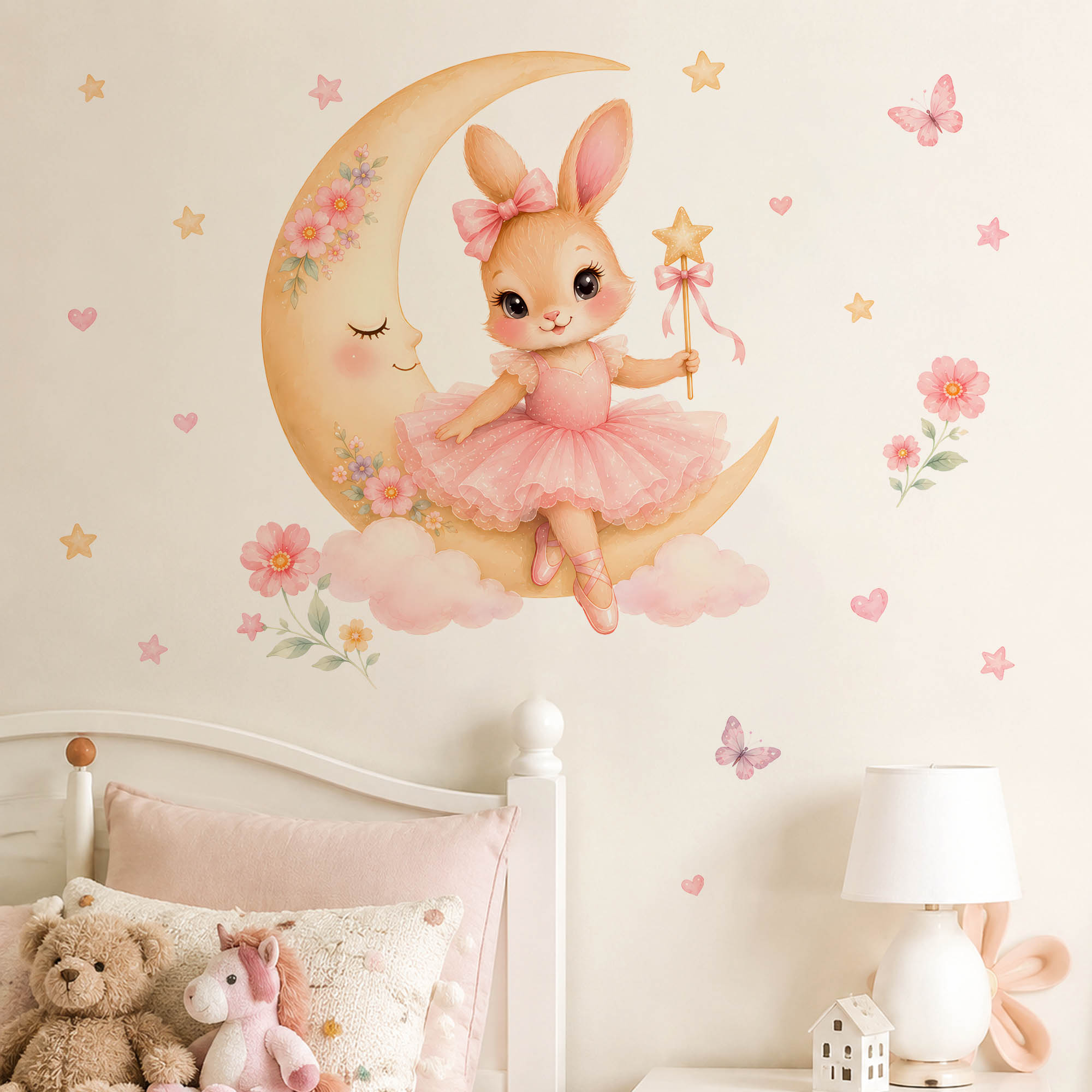 Naklejki ścienne akwarelowe: B – Baby Nursery Wall Stickers recenzja i cena