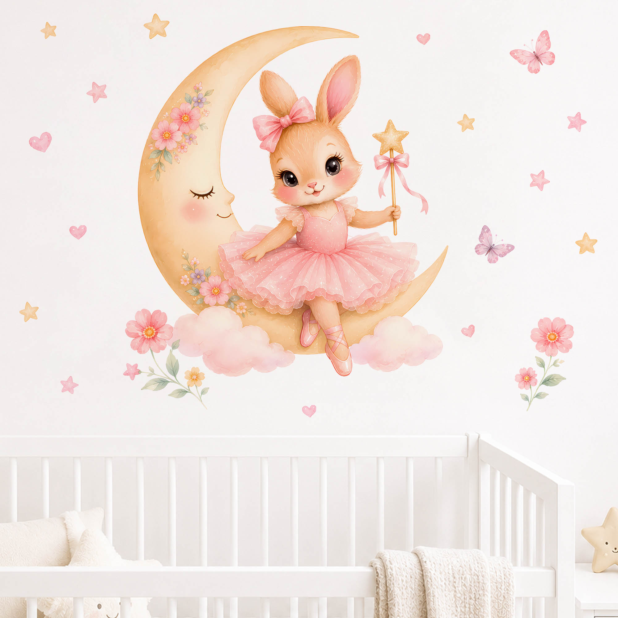 Naklejki ścienne akwarelowe: B – Baby Nursery Wall Stickers recenzja i cena