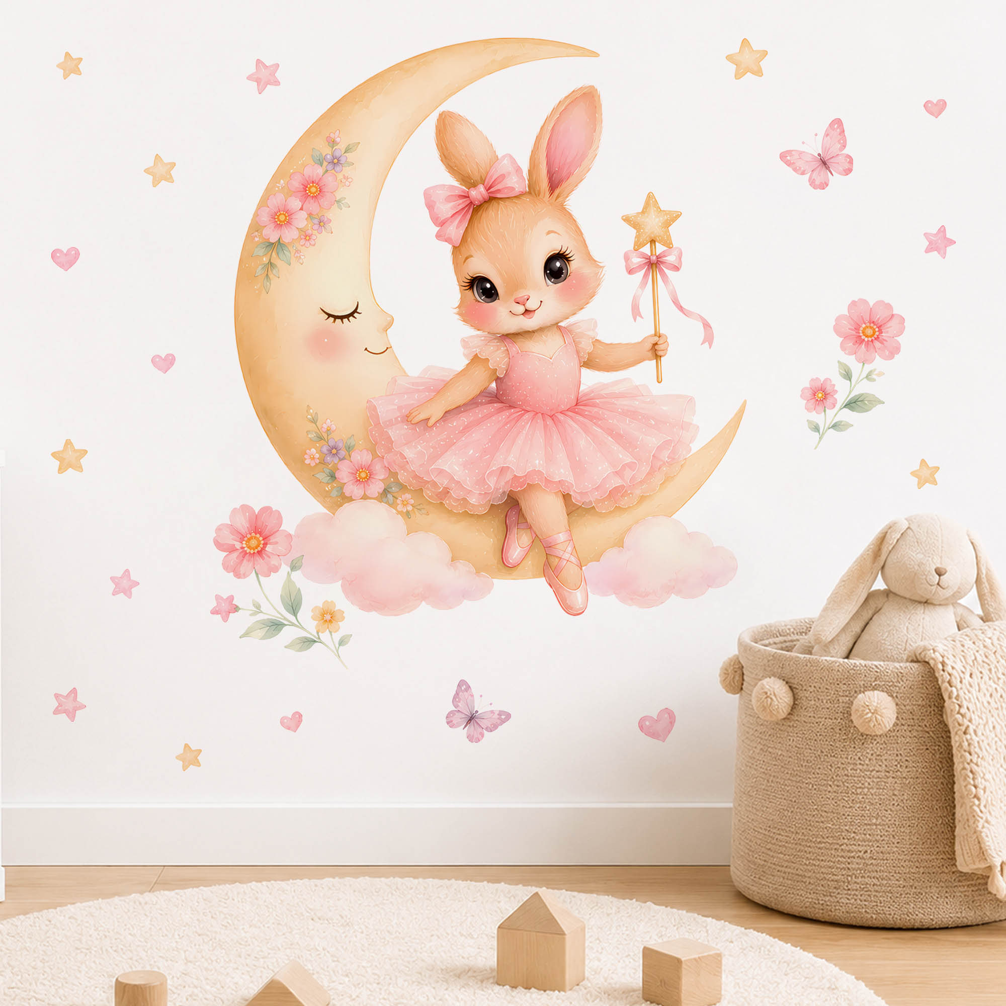Naklejki ścienne akwarelowe: B – Baby Nursery Wall Stickers recenzja i cena