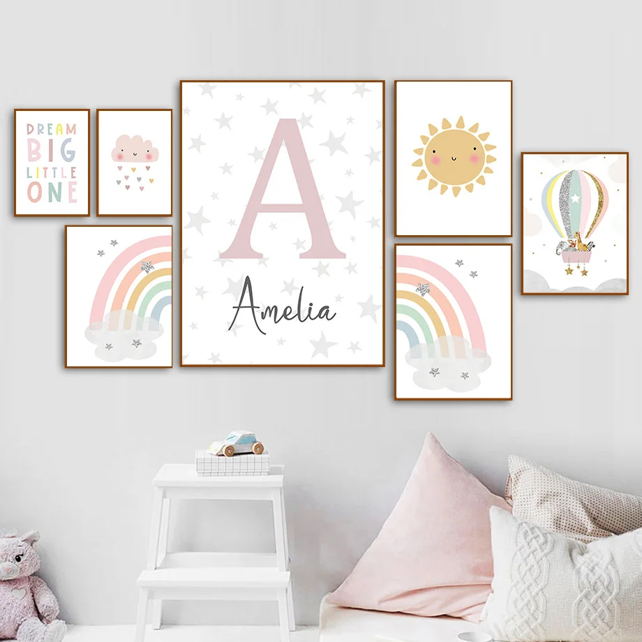 Żyrafa Słoń Balon Słońce Tęcza – Baby Nursery Paintings recenzja i cena