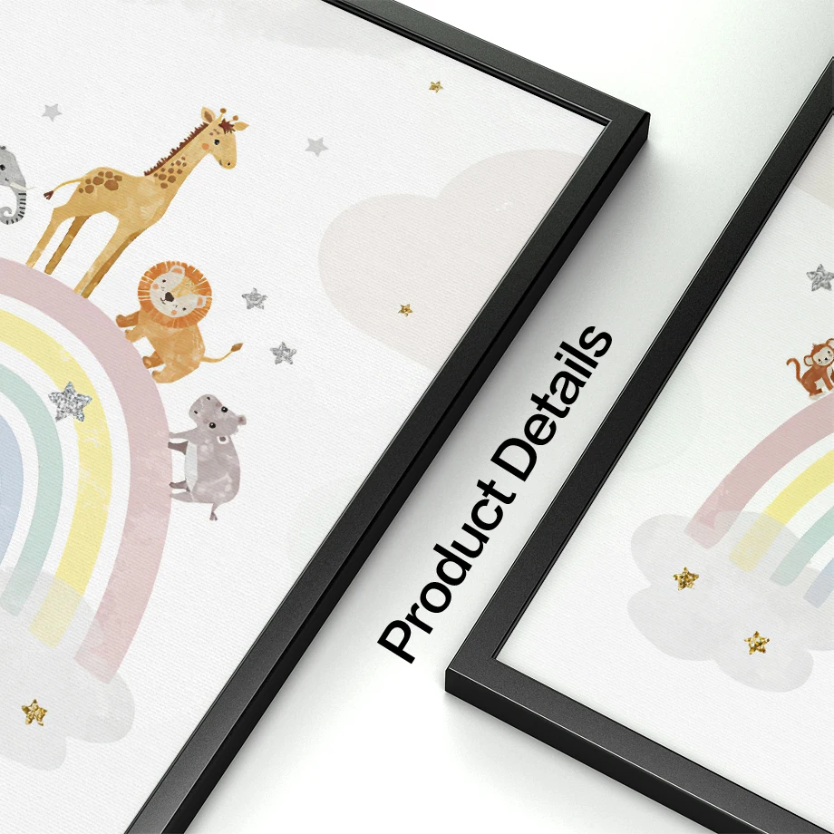 Żyrafa Słoń Balon Słońce Tęcza – Baby Nursery Paintings recenzja i cena