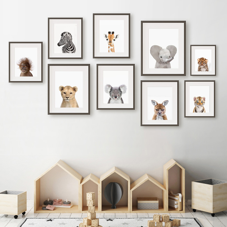 1 szt. bezramowy obraz na płót – Baby Nursery Zoo Animals recenzja i cena