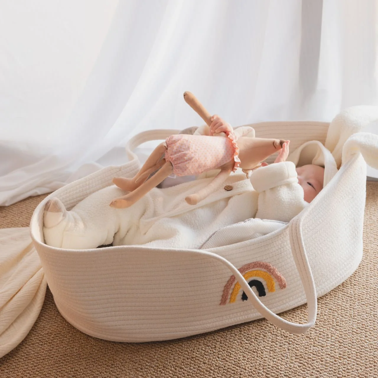 Przenośny kosz do noszenia dzi – Baby Nursery Basket recenzja i cena