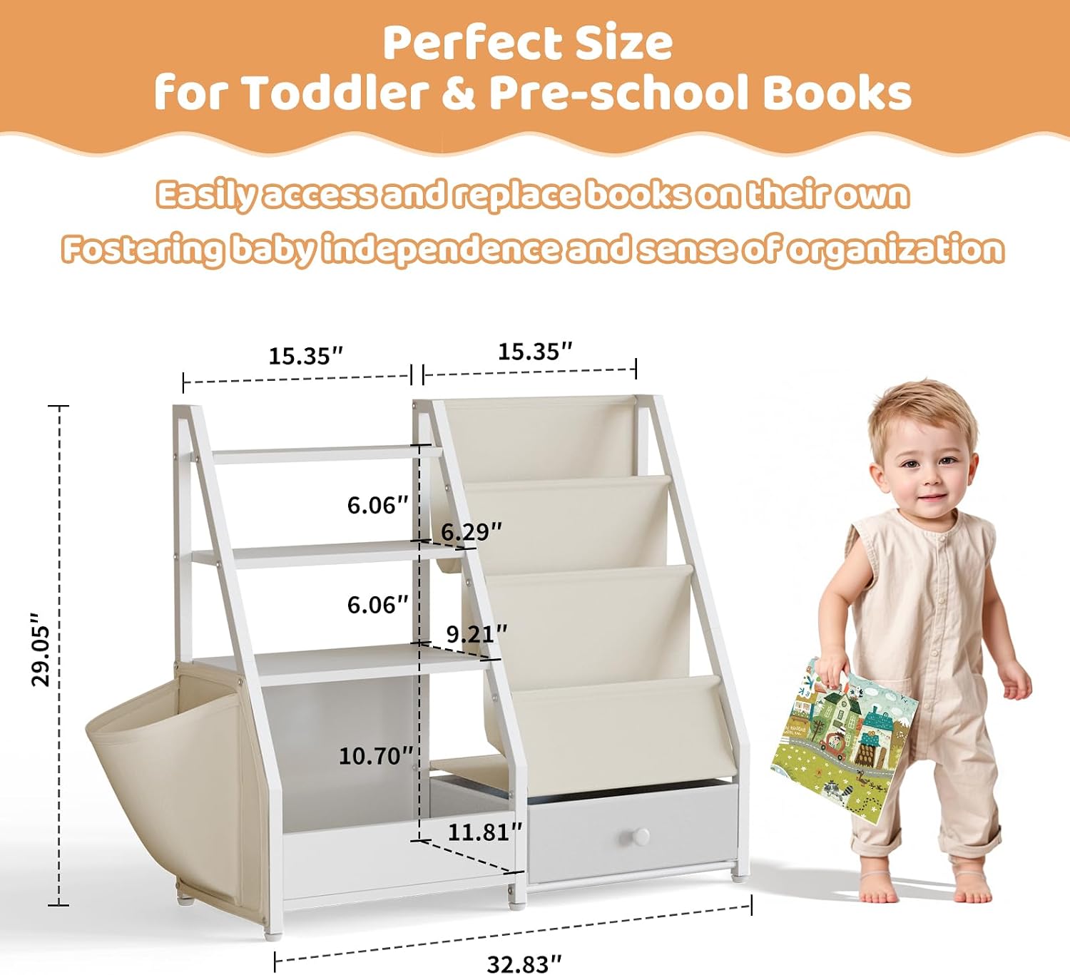 Półka na książki i zabawki dla – Baby Nursery Bookcase recenzja i cena