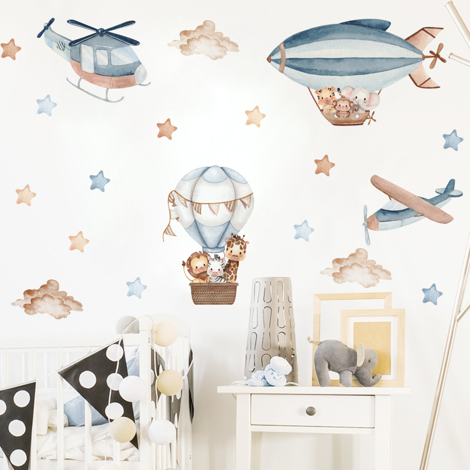 Akwarela Zwierzęta Balon na go – Baby Nursery Wall Stickers recenzja i cena