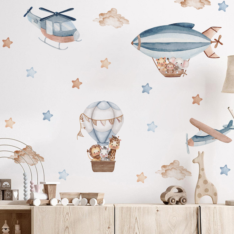 Akwarela Zwierzęta Balon na go – Baby Nursery Wall Stickers recenzja i cena
