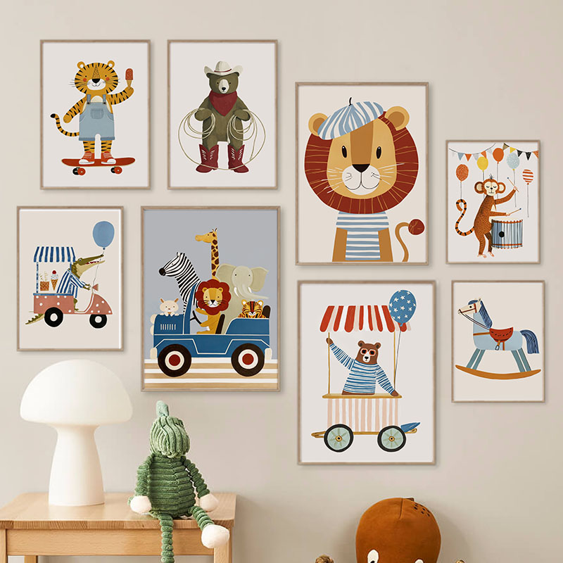 Zabawne Kreskówkowe Zwierzęta  – Baby Nursery Paintings recenzja i cena