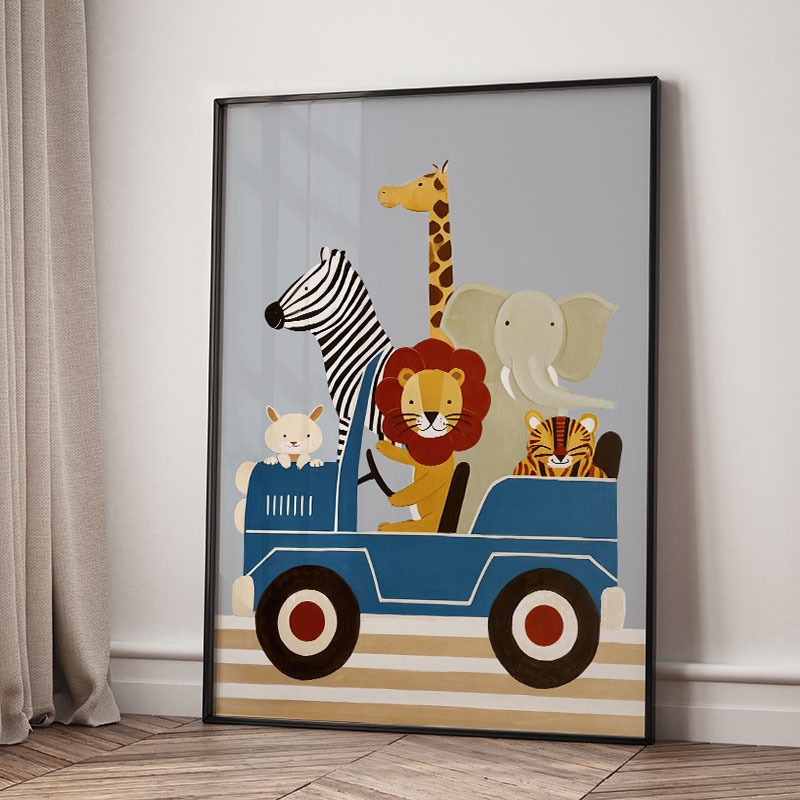 Zabawne Kreskówkowe Zwierzęta  – Baby Nursery Paintings recenzja i cena