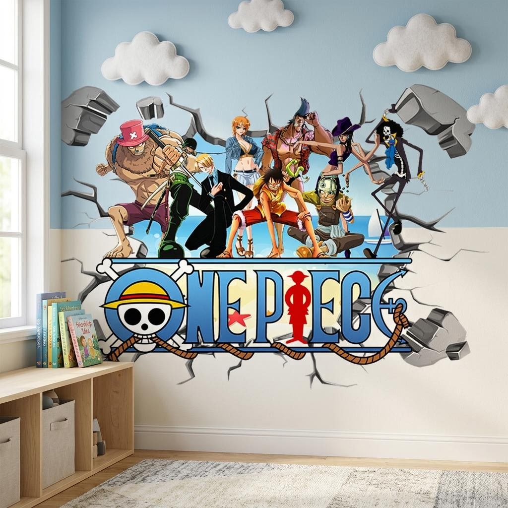 Naklejki ścienne 3D z Luffy z  – Baby Nursery Wall Mural recenzja i cena