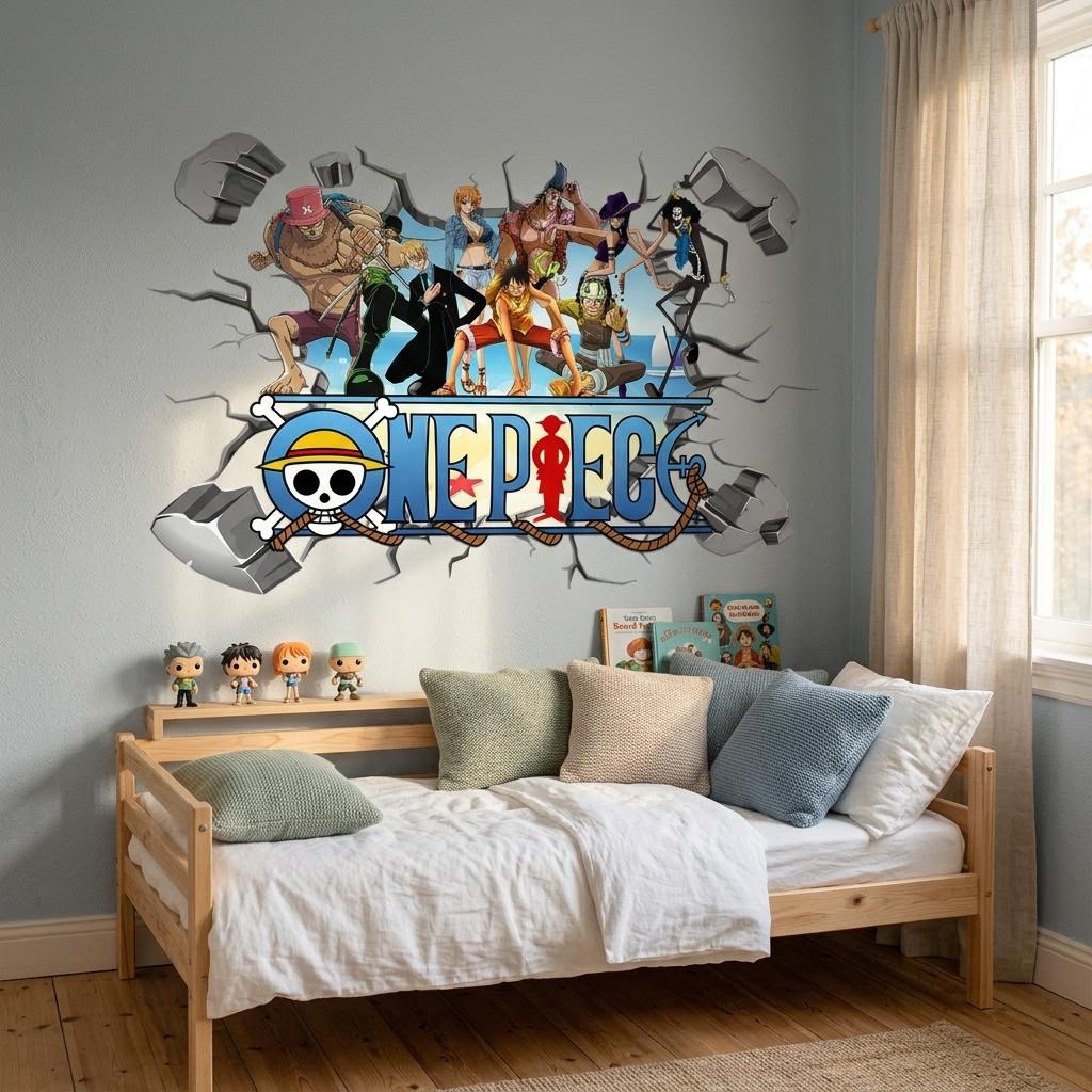 Naklejki ścienne 3D z Luffy z  – Baby Nursery Wall Mural recenzja i cena