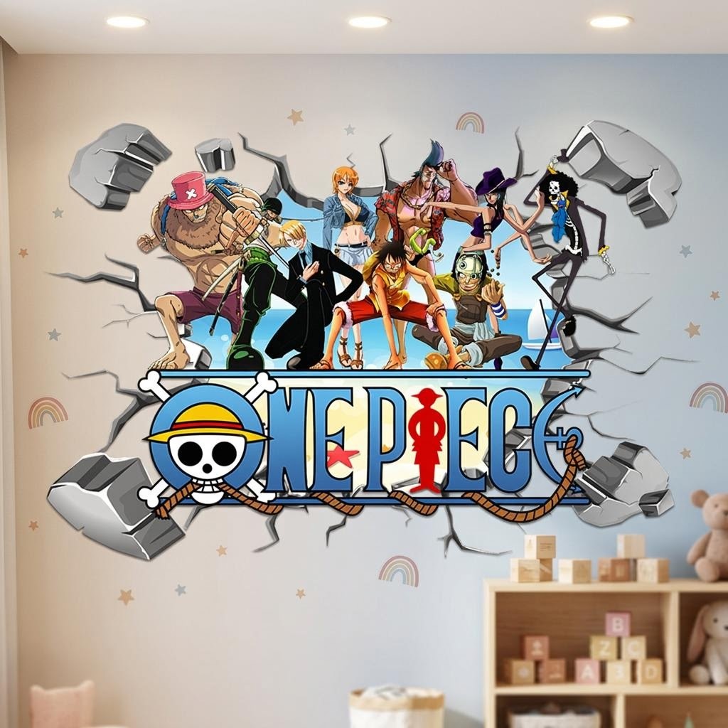 Naklejki ścienne 3D z Luffy z  – Baby Nursery Wall Mural recenzja i cena