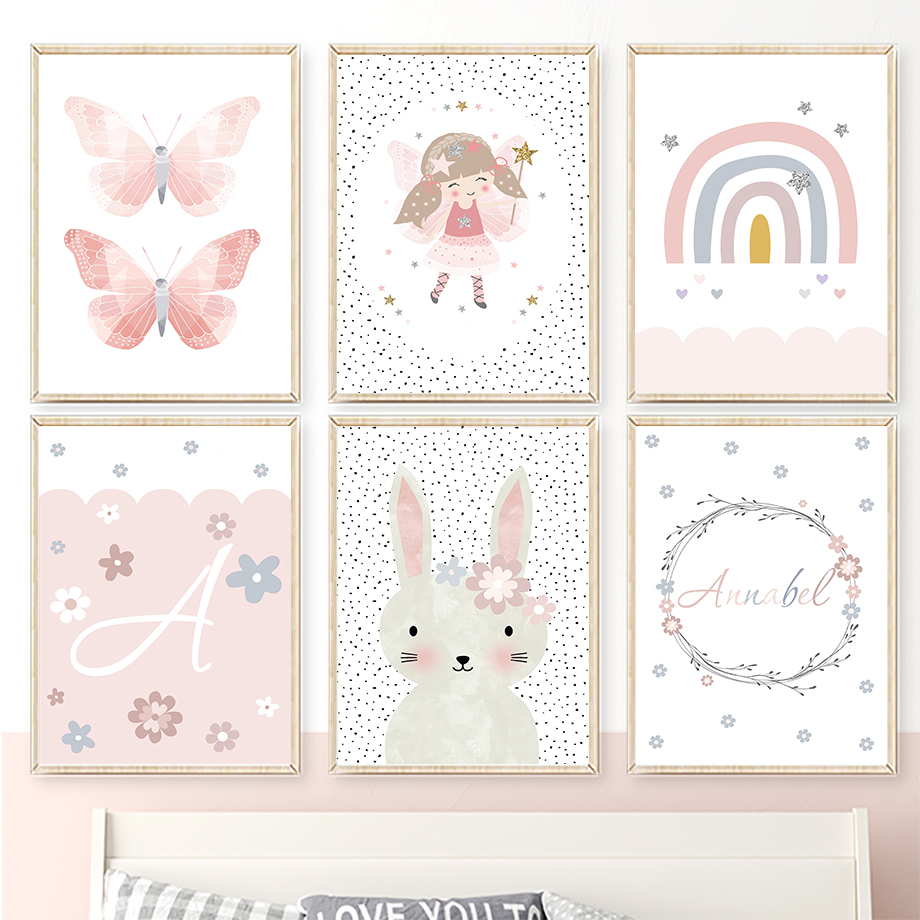 Urocza Dziewczynka Królik Kwia – Baby Nursery Paintings recenzja i cena