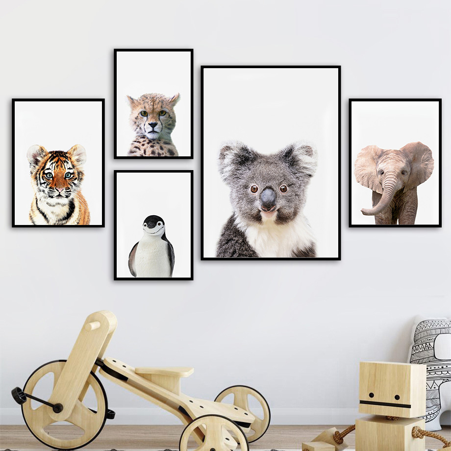 1 szt. bezramowy obraz na płót – Baby Nursery Zoo Animals recenzja i cena