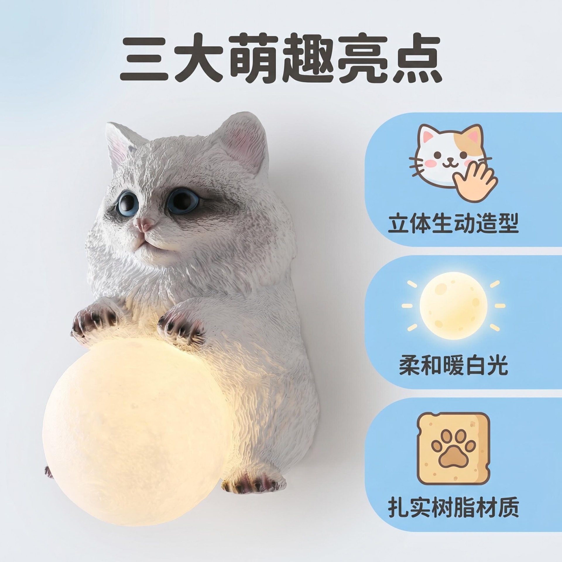Lampa ścienna Kot Księżyc, lam – Baby Nursery Light Fixture recenzja i cena