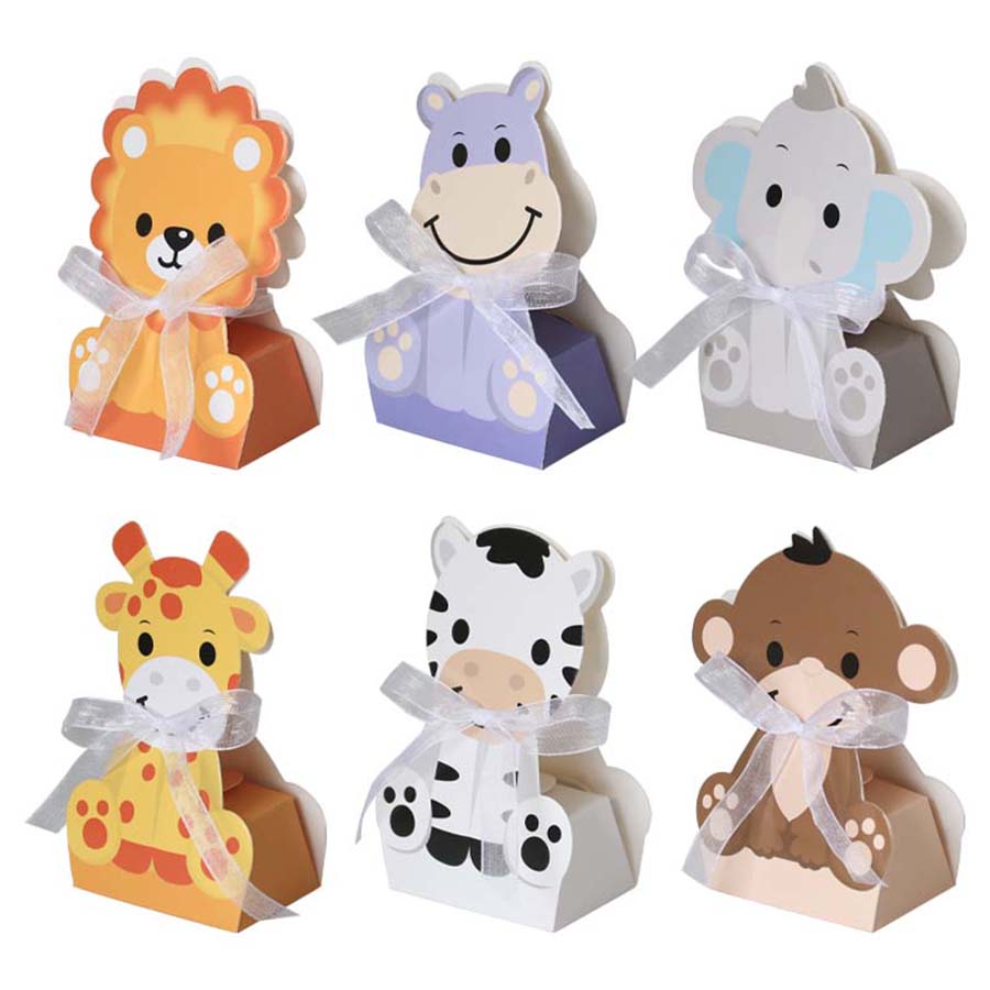 12 szt. Pudełka na prezenty dl – Baby Nursery Jungle Theme recenzja i cena