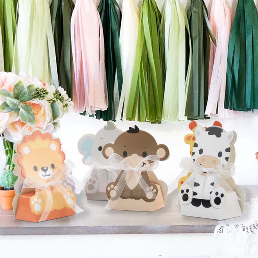 12 szt. Pudełka na prezenty dl – Baby Nursery Jungle Theme recenzja i cena