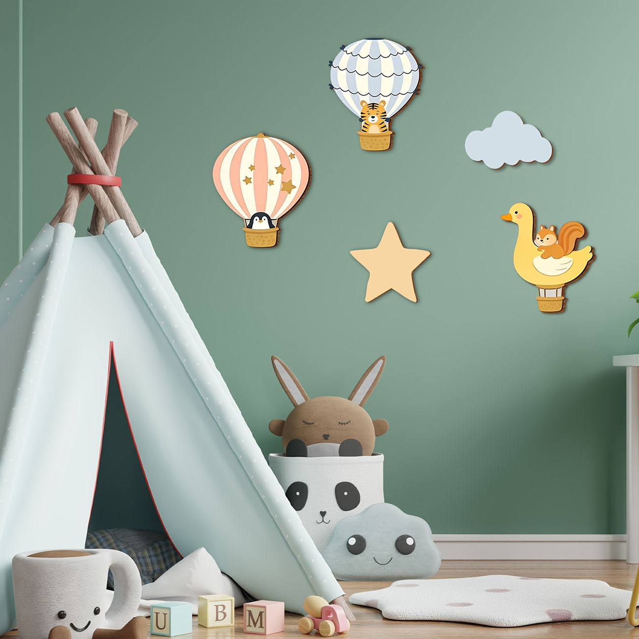 5 szt. Drewniane naklejki ście – Baby Nursery Wall Stickers recenzja i cena